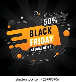 flat vector design illustration black friday banner vector illustration