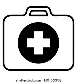 Flat vector design of medical first Aid kis line art vector illustration