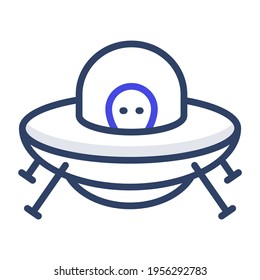 Flat Vector Design Of Moon Lander Icon