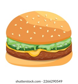 Flat vector design of patty burger 