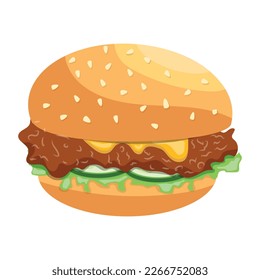 Diseño vectorial plano de la hamburguesa parcial 