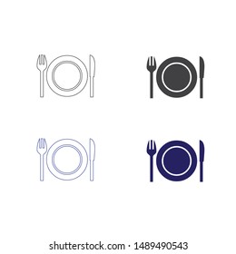 flat vector design plate food icon