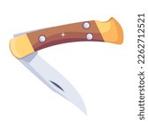 A flat vector design of pocket knife 
