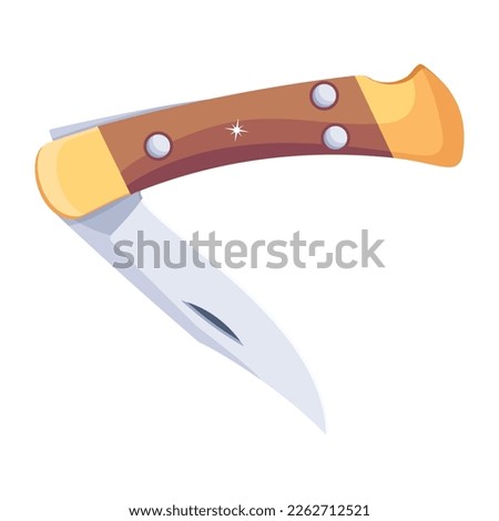 A flat vector design of pocket knife 