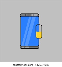 The flat vector design of a smart phone battery is only half