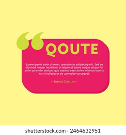 Flat vector design. speech bubble quote icons