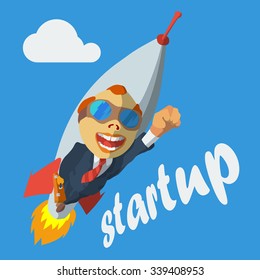 flat vector design startup business