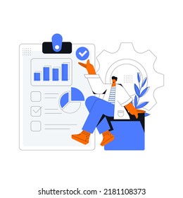 Flat vector design statistical and Data analysis for business finance investment concept. Flat vector illustration isolated on white background