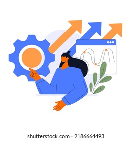 Flat vector design statistical and Data analysis for business finance investment concept. Flat vector illustration isolated on white background