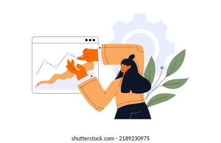 Flat vector design statistical and Data analysis for business finance investment concept. Flat vector illustration isolated on white background