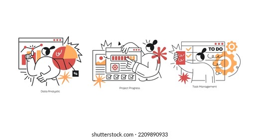 Flat vector design statistical and Data analysis for business finance investment concept. Flat vector illustration isolated on white background