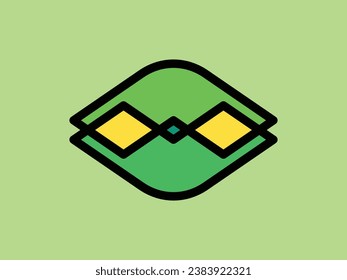 Flat vector design template for cute turtle animal face icon in green color