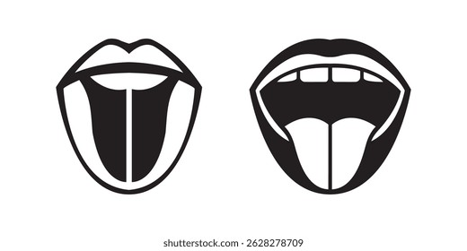 Flat vector design of tongue silhouettes