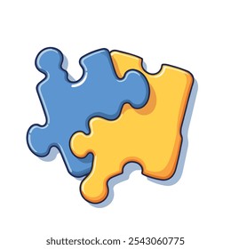 Um design vetorial plano de duas peças de quebra- cabeça conectadas