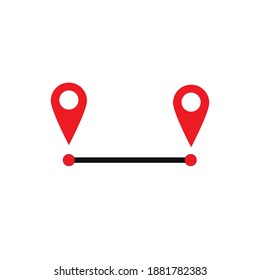 Flat vector design of two pin location icons