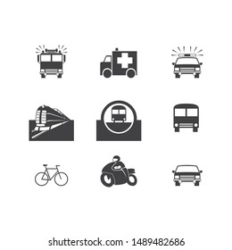 Flat vector design vehicle set