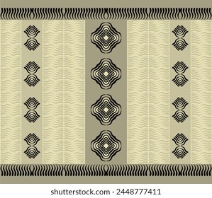 Flat vector design with wavy stripes geometric pattern elements. Perfect for textiles, fabrics, sarongs.