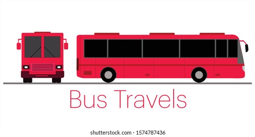 Flat vector designs of Volvo Bus travels , transpiration, travels , bus graphics , bus icons 