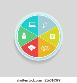 Flat vector diagram design, bright business illustration