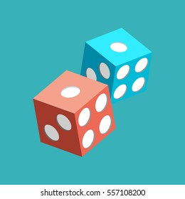 Flat vector dice icon.