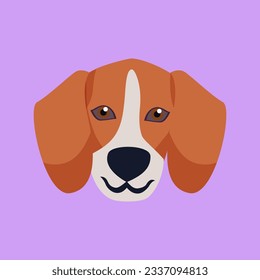 flat vector dog animal beagle