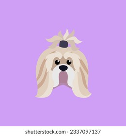 flat vector dog animal shih tzu