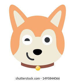 Flat vector dog emoji. dog vector