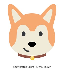 Flat vector dog emoji. dog vector