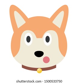 Flat vector dog emoji. dog vector