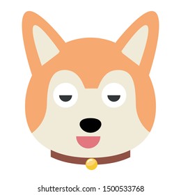 Flat vector dog emoji. dog vector