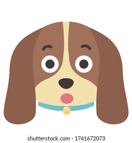 Flat vector dog emoji. eps10