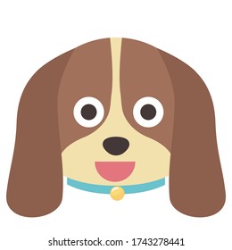 Flat vector dog emoji. eps10