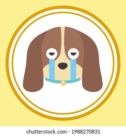Flacher Vektorhund Emoji. Vektorgrafik-EPS10