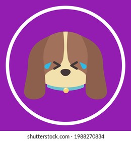 Flat vector dog emoji. vector illustrator EPS10