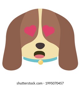 Flat vector dog emoji. vector illustrator EPS10