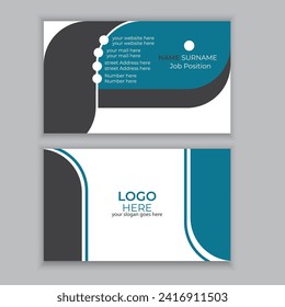 Plantilla de tarjeta de visita de doble cara con vector plano.