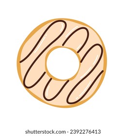 Flat vector doughnut isolated on white background
