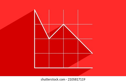 flat vector with down graph with economic theme. Suitable for icons, print media, electronic media, and all things related to the economy, and can be used as a commercial.