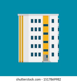 Flat vector downtown building home