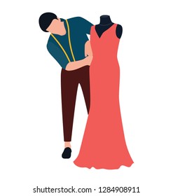 Flat vector of dress designer