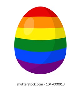 Flat vector Easter egg with rainbow colors. Isolated pieces.