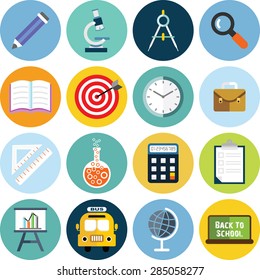 Flat vector Education icon Set for Mobile & Computer