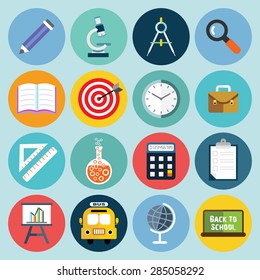 Flat vector Education icon Set for Mobile & Computer
