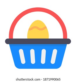 A flat vector of egg bucket, food hamper