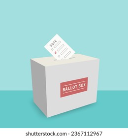 Flat Vector Election Voting Ballot Box Design