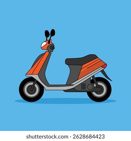 Flat Vector Electric Scooter Illustration in Bright Urban Colors