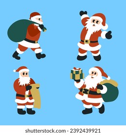 Flat Vector Element Of Santa Character