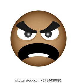 flat vector emoji of cute, angry, annoyed feelings