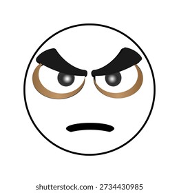 flat vector emoji of cute, angry, annoyed feelings