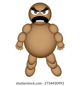 flat vector emoji of cute, angry, annoyed feelings